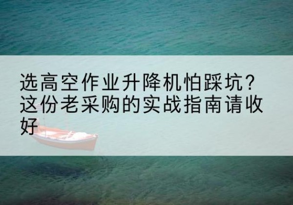 安远高空作业升降机厂家推荐-选高空作业升降机怕踩坑？这份老采购的实战指南请收好